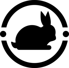 Rabbit Inside A Circle Contour Svg Vector, Free Vectors File
